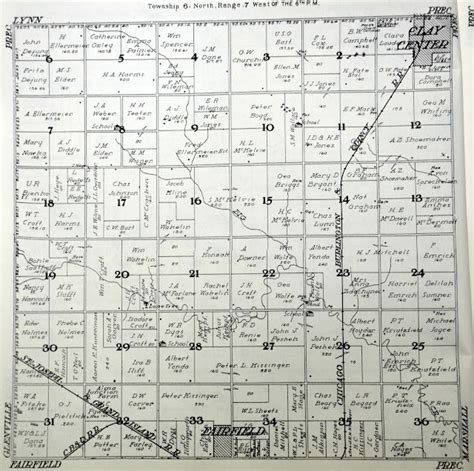 Sutton Nebraska Museum 1908 Plat Map Of Lone Tree Township Clay County