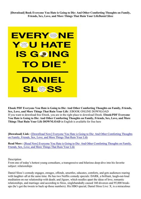 Pdf Everyone You Hate Is Going To Die And Other Comforting Thoughts
