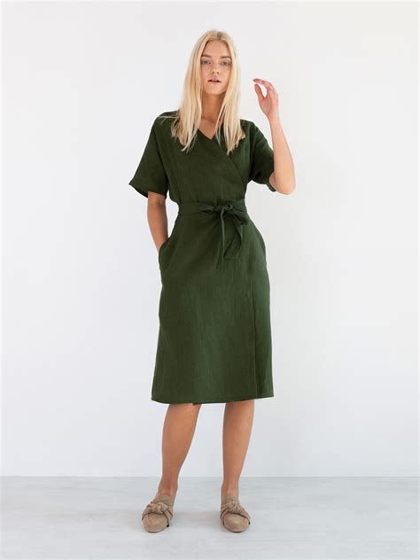 Summer Linen Wrap Dress Love And Confuse