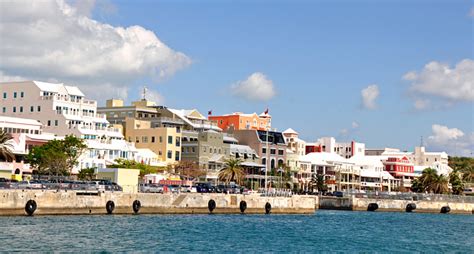 Hamilton Bermuda Waterfront From A Ferry Stock Photo Download Image