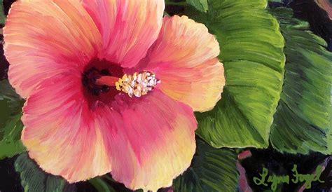 Hibiscus Flower Art Printhibiscus Flower On Canvas Printpink Etsy