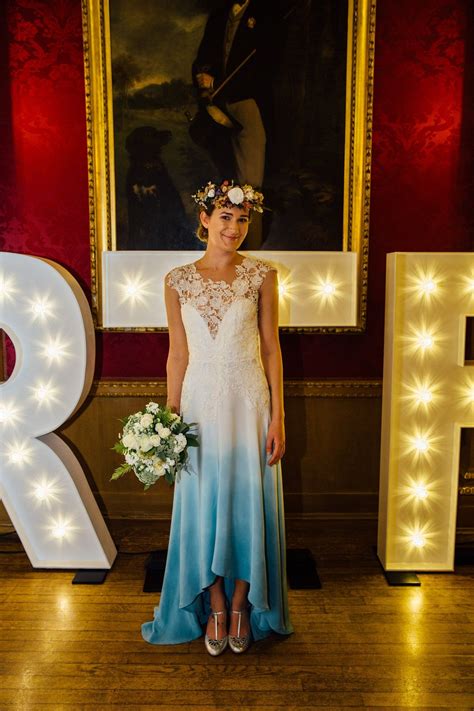 It's our first official wedding dress post of the year (are we really halfway through january. Blue Dip dye boho style wedding dress 'Lola' by Lucy Can't ...