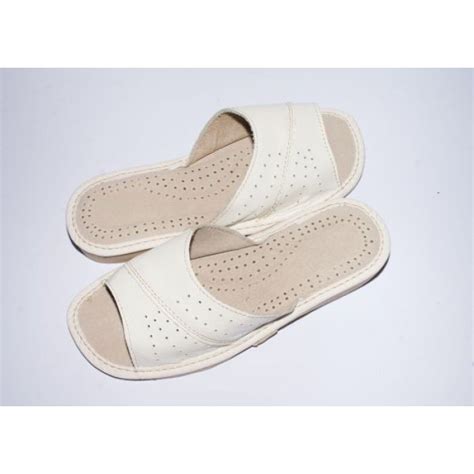 Cartoonish slippers are good for kids and teen girls. Women's White Leather Comfortable House Slippers