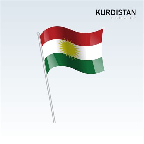 Premium Vector Kurdistan Waving Flag Isolated On Gray Background