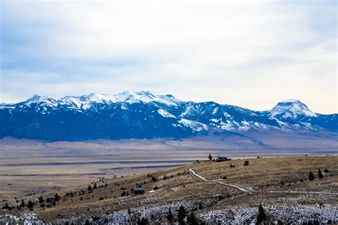 Fan Mountain, Lone Mountain & Sphinx Mountain. Madison Mountain Range, Ennis Montana. March 7 ...