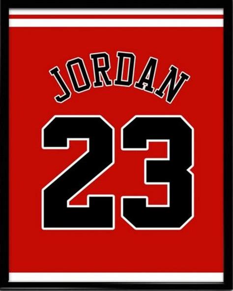 Michael Jordan Number 23 Chicago Bulls Jersey Art Print Mancave Wall