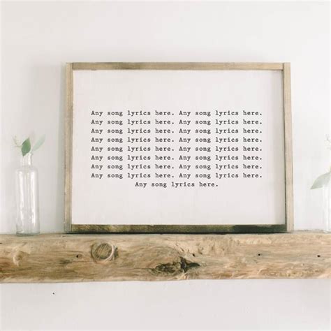 Personalized Song Lyrics Rectangle Framed Wood Sign Pcb Home Wood