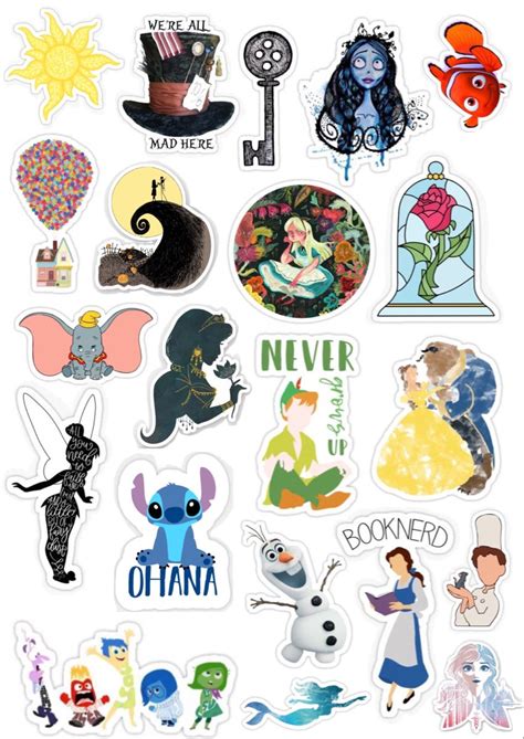 Disney Stickers Sticker Tasarımı Yazdırılabilir Planlayıcı