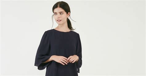 Dress With Wide Sleeves Navy Dolita Comptoir Des Cotonniers