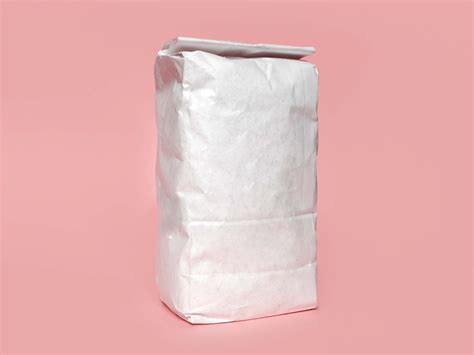 flour bag package mockup psd
