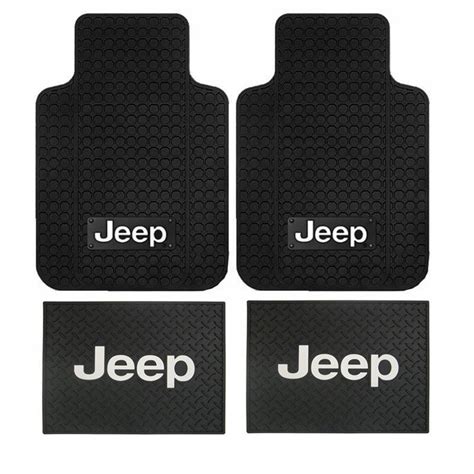 New 4pc Jeep Factory Logo Front And Back All Weather Heavy Duty Rubber