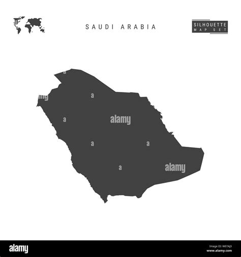 Saudi Arabia Blank Map Isolated On White Background High Detailed