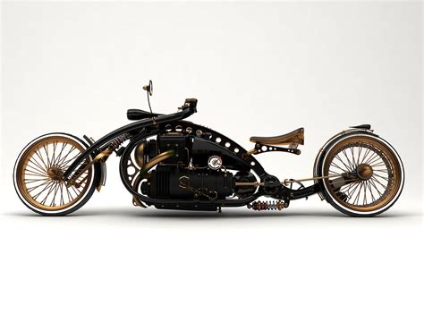 The Black Widow Steampunk Bike Mikhail Steampunk Motorcycle