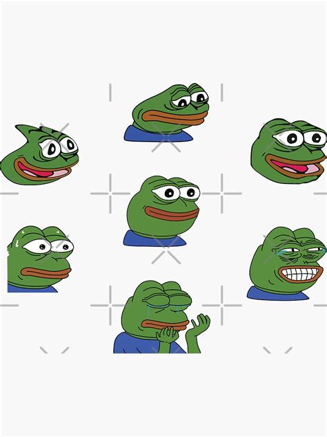 Pepe Twitch Emotes Pack 1 Sticker For Sale By Olddannybrown Redbubble