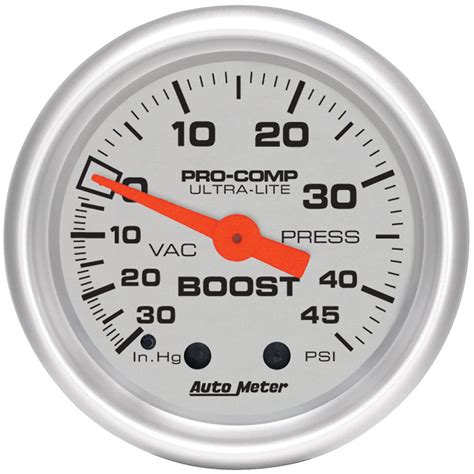 Autometer Ultra Lite Series Boost Gauge 52mm 30 45 Psi