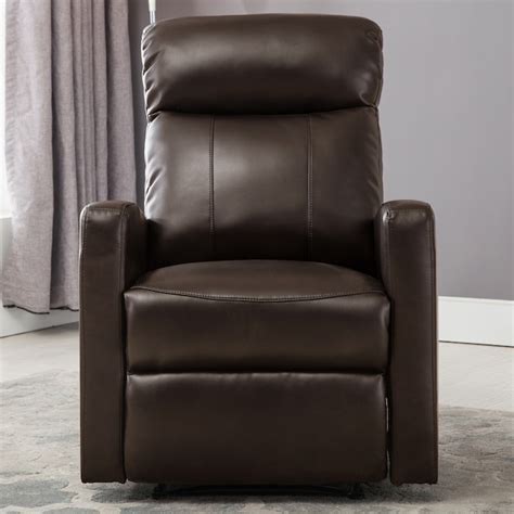 Ac Pacific Sean Brown Faux Leather Upholstered Powered Reclining Massage Chair In The Recliners