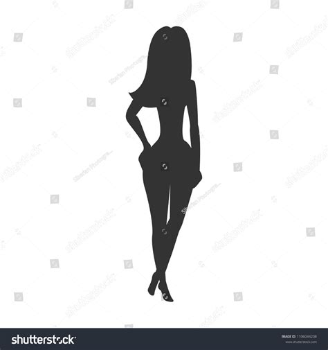 Silhouette Seductive Naked Woman Vector Illustration Stock Vector
