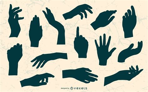 Hand Silhouettes Pack Vector Download