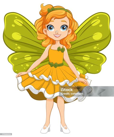 Fantasy Fairy Cartoon Character In Princess Party Outfit Stock Illustration Download Image Now