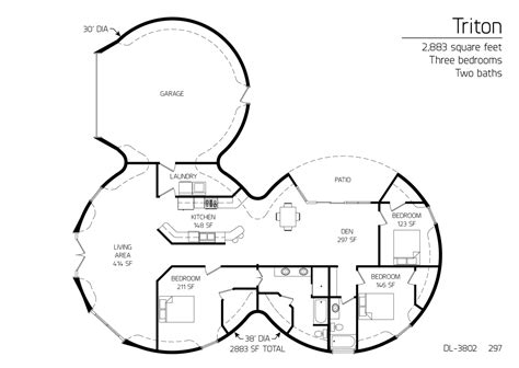 Dome home design & aircrete/epic pump. Floor Plan: DL-3802 | Monolithic Dome Institute