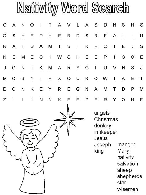 Nativity Word Search Christmas Word Search Christmas Words Bible