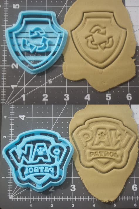 Paw Patrol Badges Cookie Cutter Set Cutters Cookies Birthday Etsy