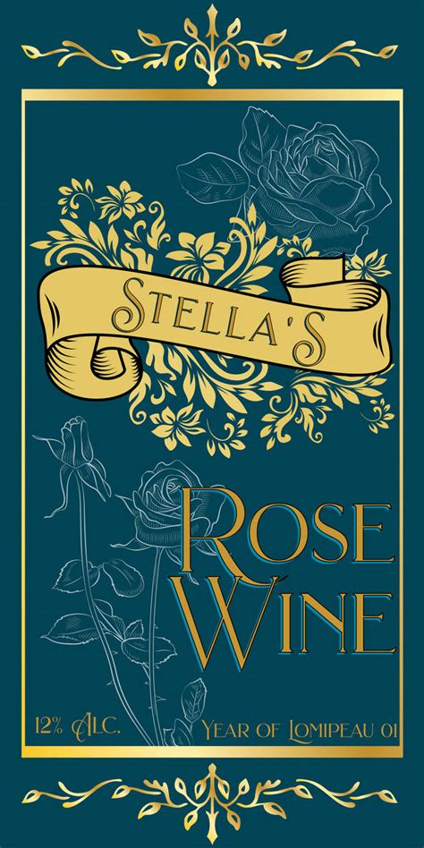 Stellas Rose Wine Label By Pinkythepink On Deviantart