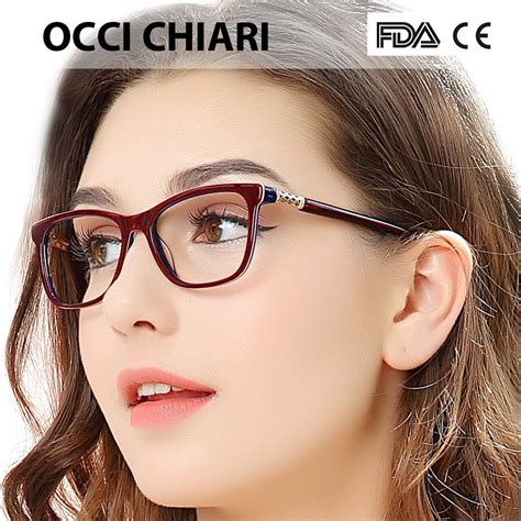 Occi Chiari 2018 Vintage Retro Acetate Myopia Eye Glasses Women Clear