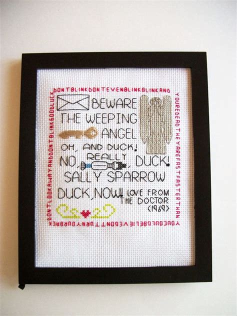 Doctor Who Weeping Angels Cross Stitch Sampler By