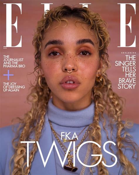 fka twigs on the cover of elle march 2021 coup de main magazine