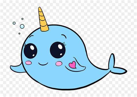 Narwhal Clipart Step By Step Narwhal Easy To Draw Png Download