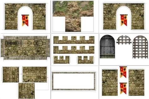 Medieval Castle Facade For Mini Figures In 125 Scale By Papermau