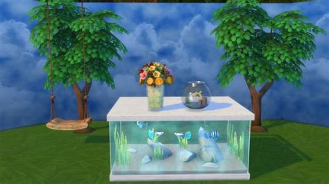 Aquarium Counter Island Base By Snowhaze At Mod The Sims Sims 4 Updates