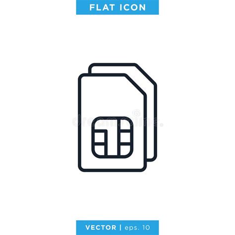 Sim Card Icon Vector Design Template Editable Stroke Stock Vector
