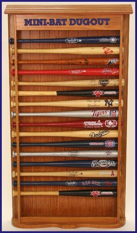 Saftgard supplies (4) baseball bat tube clear acrylic display case protective holders. mini bat rack display | Mini-bat racks will hold up to ...