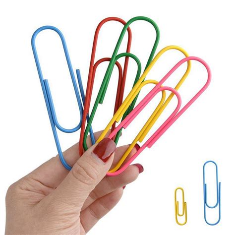 Paper Clips With Assorted Colors And Sizes 28 Mm 50 Mm 100 Mm K6p8