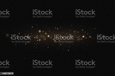 Golden Glitterlight Effectglittering Particles Background Gold Dust On
