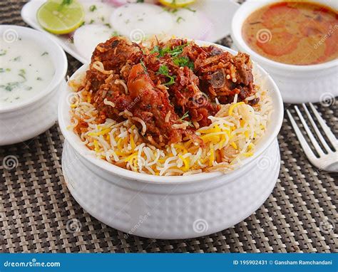 Mutton Biryani Hyderabad Deccan Cuisine Stock Image Image Of Curry