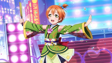 Orange Hair Green Dress Rin Hoshizora Love Live Hd Desktop Wallpaper Widescreen High