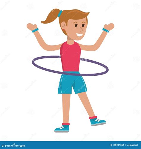 Woman With Hula Hoops Royalty Free Stock Photography Cartoondealer