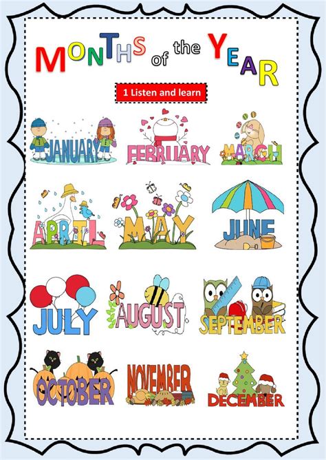 The Months Of The Year Interactive And Downloadable Worksheet Check