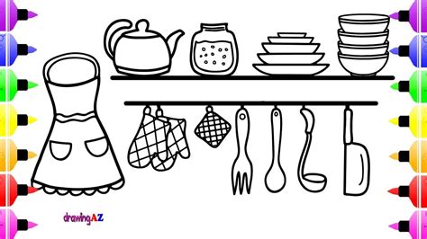 Download Kitchen Set Coloring Book for Kids & Art Cute Coloring ...