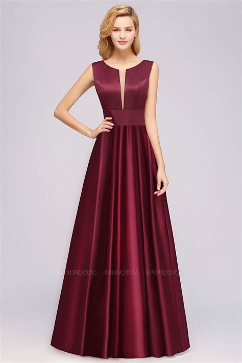 Bmbridal Vintage Deep V Neck Long Burgundy Bridesmaid Dress Online
