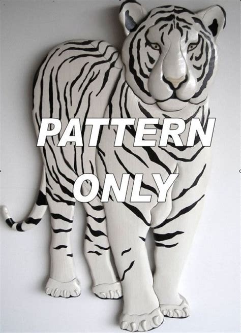 Pattern Of White Tiger Standing Intarsia