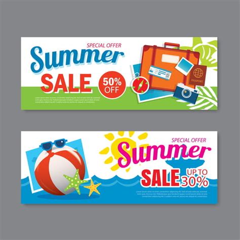 Summer Special Offer Banners Design Vector Eps Uidownload