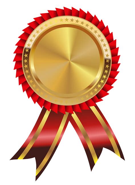 Sertifikat Template Png Gold Medal With Red Ribbon Png Clipart Image