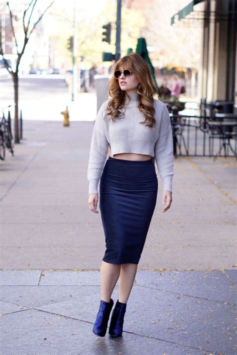 Cropped Sweater Corduroy Bodycon Pencil Skirt Bodycon Pencil Skirt