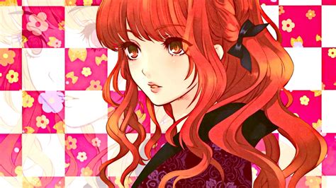 1042844 illustration redhead looking away long hair anime anime girls cartoon black hair