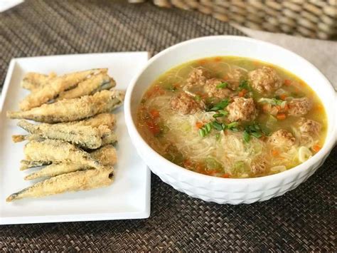 Maybe you would like to learn more about one of these? Meatballs and Misua Soup (Almondigas) | Soup dish, Soup ...
