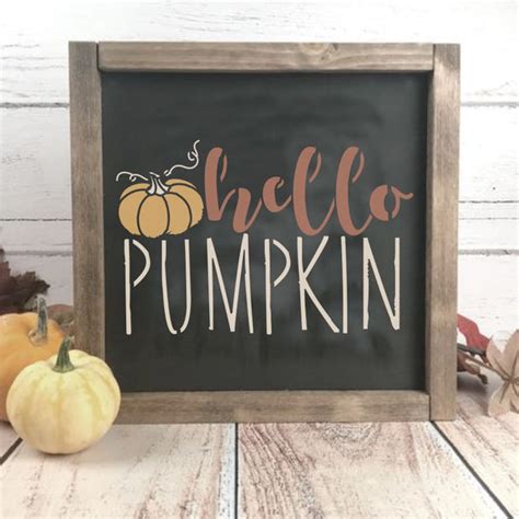 Hello Pumpkin Fall Sign Craft Stencil